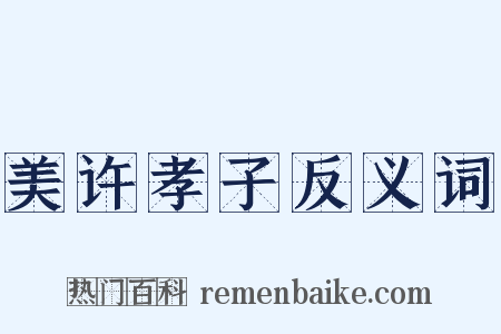 美许孝子反义词是什么意思的图片